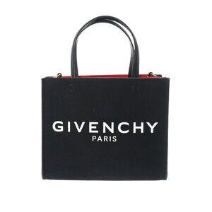 GIVENCHY G TOTE Black Red Canvas Handbag